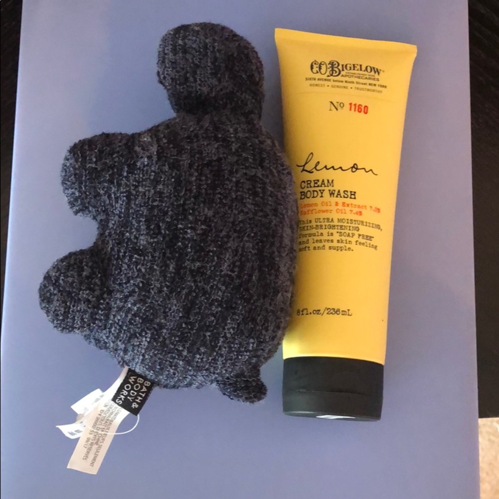 Bath and body works body wash and loofa